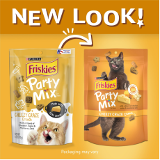 Purina Friskies 喜躍 Party Mix 鬆脆貓小食袋裝 Cheezy Craze - 芝士味 6oz/170g (黃) [12369247] **新舊包裝隨機發貨**