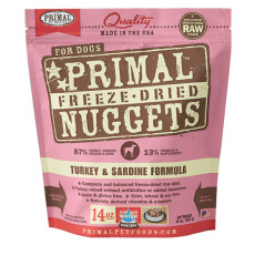 Primal CANINE FREEZE-DRIED NUGGETS (原始) 犬用低溫脫水糧- 火雞加沙甸魚配方 14oz/397g [CTF14FD]