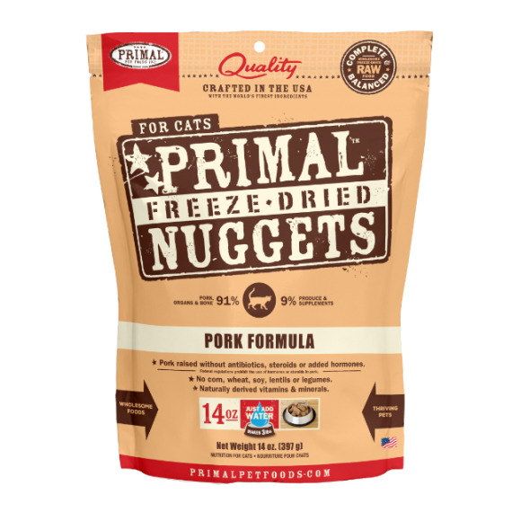 Primal FELINE FREEZE-DRIED NUGGETS (原始) 貓用冷凍脫水糧- 豚肉配方 14oz/397g [FPKF14FD]