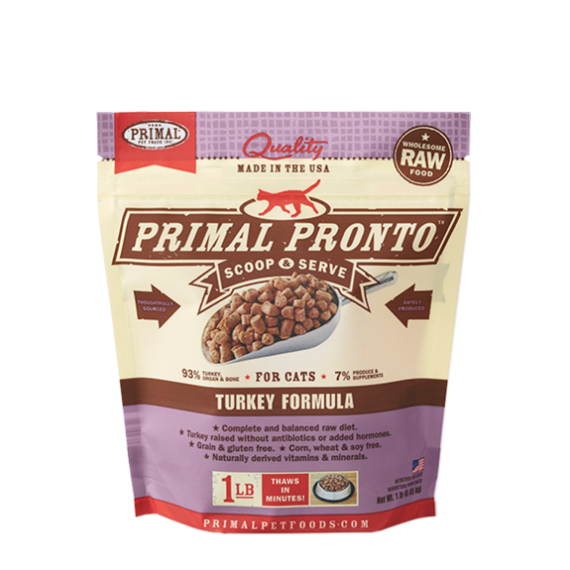 PRIMAL - FELINE RAW FROZEN PRONTO **急凍鮮肉粒** 貓配方- 火雞 1lb [PRFTF1]