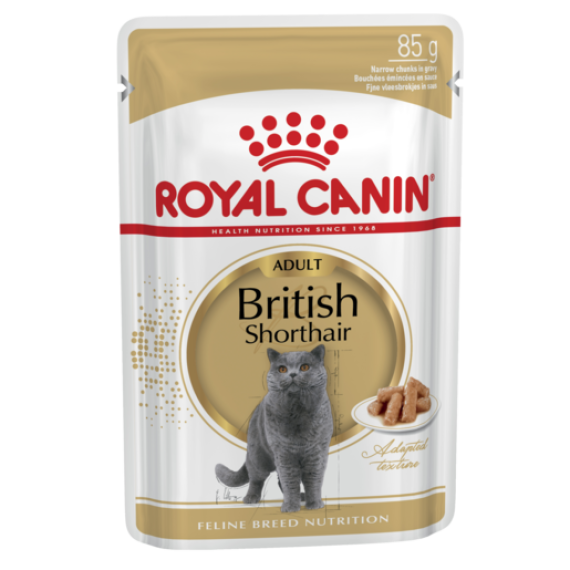 Royal Canin 純種系列 - 英國短毛成貓專屬主食濕糧（肉汁） *British Shorthair Adult (Gravy)* 85g [3169000]