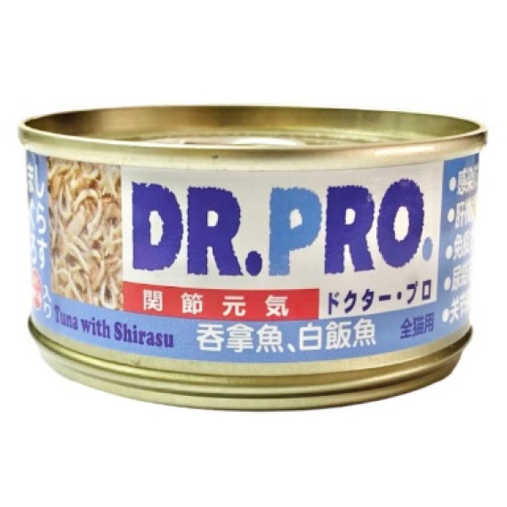 預計8月尾返貨 - Dr. Pro 關節元氣 貓罐頭 吞拿魚+白飯魚 80g  x 24罐 原箱同款優惠 [DP51043]