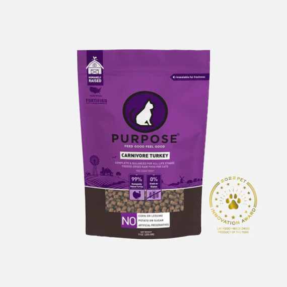 Purpose 普斯 [001894] 單一蛋白 - 火雞肉凍乾生肉主糧 (全貓用) 9oz