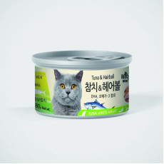 Bowwow Korea 韓國 Meowow [ME02] 高級白吞拿魚 *去毛球* 貓湯罐 80g