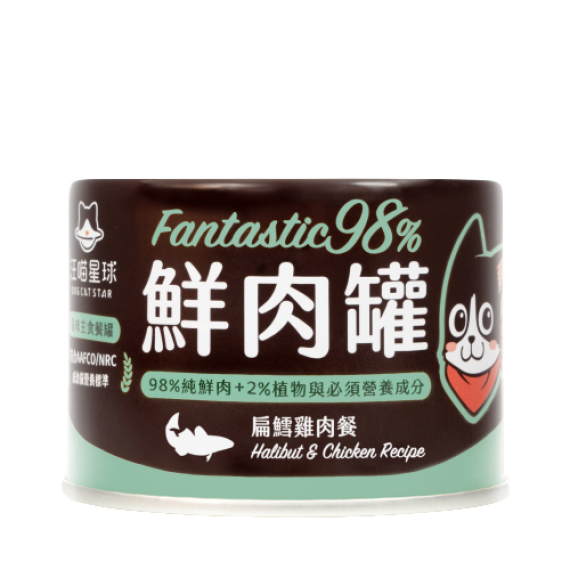 汪喵星球 [FM122] - 貓用98%鮮肉無膠主食罐 - 鱈魚雞肉 165g *大罐*