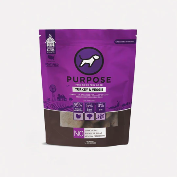 Purpose 普斯 [000328] 單一蛋白 - 火雞凍乾生肉主糧 (全犬用) 14oz