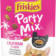 Purina Friskies 喜躍 Party Mix 鬆脆貓小食袋裝 California Crunch - 雞肉,火雞及煙肉 6oz/170g  (桃) [12368584] **新舊包裝隨機發貨**