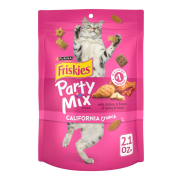 Purina Friskies 喜躍 Party Mix 鬆脆貓小食袋裝 California Crunch - 雞肉,火雞及煙肉 6oz/170g  (桃) [12368584] **新舊包裝隨機發貨**