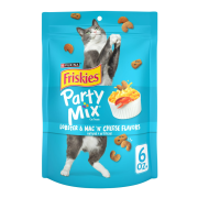 Purina Friskies 喜躍 Party Mix 鬆脆貓小食袋裝 - 龍蝦芝士通粉 口味 6oz/170g (有夾心) [12364987] **新舊包裝隨機發貨**