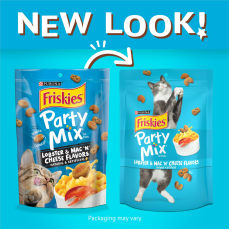 Purina Friskies 喜躍 Party Mix 鬆脆貓小食袋裝 - 龍蝦芝士通粉 口味 6oz/170g (有夾心) [12364987] **新舊包裝隨機發貨**