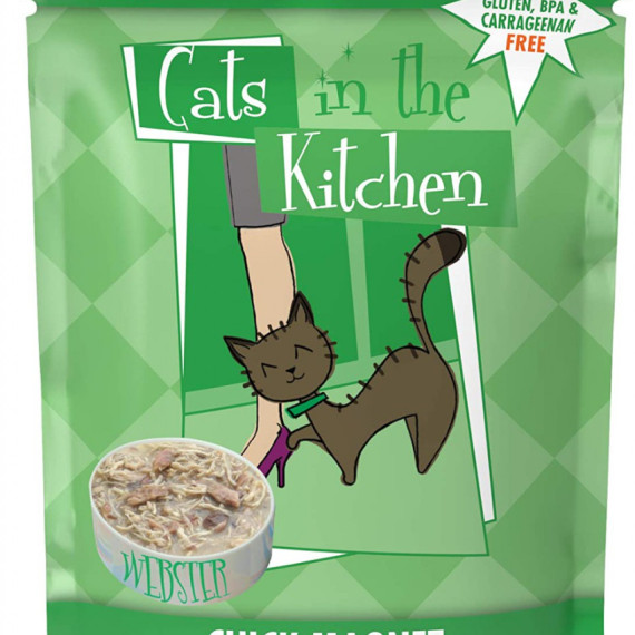 Weruva Cats in the Kitchen 袋裝系列 Chick Magnet 走地雞+鯖魚 美味肉汁 85g | 綠