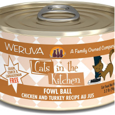 Weruva Cats in the Kitchen 罐裝系列 Fowl Ball 走地雞+火雞 美味肉汁 90g