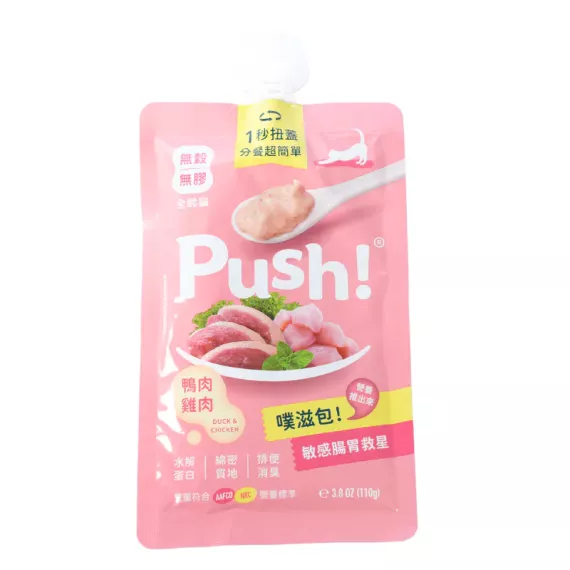 Push! 噗滋包 - 敏感腸胃救星 *櫻桃鴨* 全齡貓主食肉泥 110g [PH03] [新包裝] **新舊包裝隨機發送*