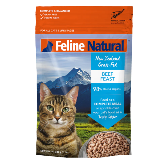 F9 Feline Natural 脫水鮮肉貓糧 – 單一蛋白凍乾 牛肉盛宴320g (藍) [F9-B320]