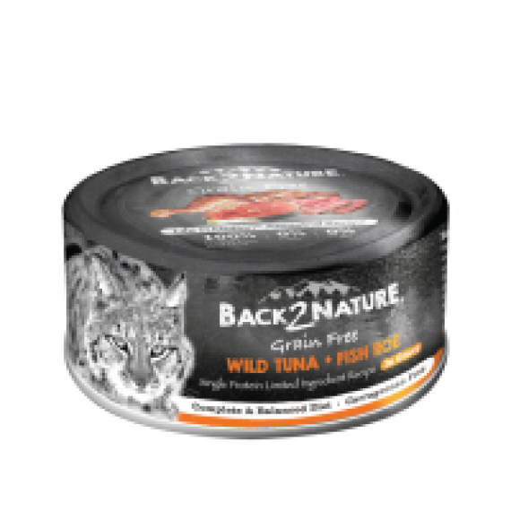 Back2Nature 貓主食罐頭 - 野生吞拿魚+魚子 (肉汁) 80g [B2N-C006]