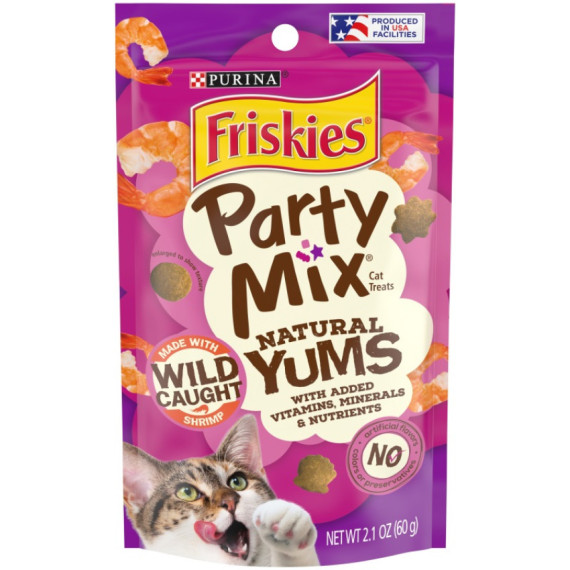 Friskies 喜躍 Party Mix 天然貓小食野生蝦肉 Natural Yums Wild Shrimp 2.1oz [12494712]