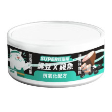 Nu4Pet 陪心寵糧 貓 | Super小黑輕脂罐 | 雞魚X黑豆 80g