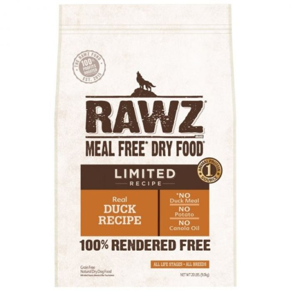 RAWZ 單一動物蛋白來源 鴨肉配方 狗乾糧 20lb (白底橙) [RZLIDD20]