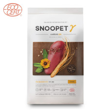 SNOOPET γ – 鮮鴨肉、紅參、蔬菜 天然有機乾狗糧 (低油健美有機配方) 1kg (橙字) [SP0332/0136]