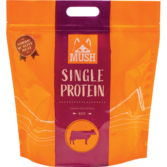 Mush -SINGLE PROTEIN 特低敏*急凍*狗糧 純牛肉 2kg (橙紅色)