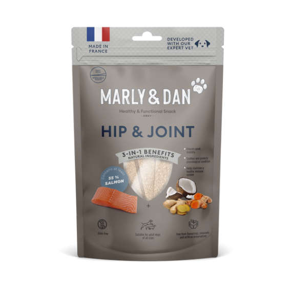 Marly & Dan 低溫烘焙三文魚肉條 ‧ 狗小食（Hip & Joint 保護關節配方） 80g