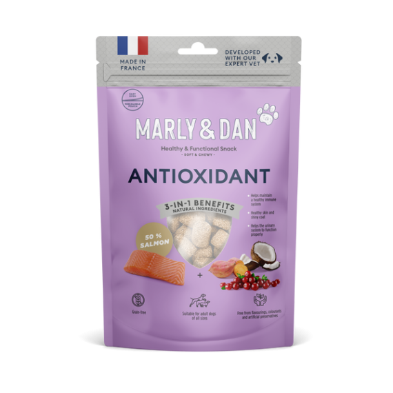 Marly & Dan 低溫烘焙三文魚肉粒 ‧ 狗小食（Antioxidant 抗氧化尿道保護配方） 100g