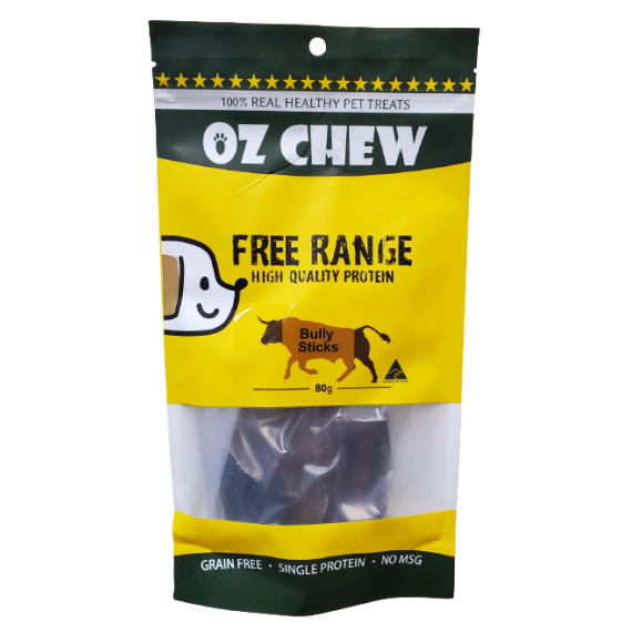 OZ Chew [OZ_BS]  純天然風乾牛鞭(Bully Stricks) 狗小食 80g