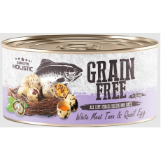 Absolute Holistic Grain Free (Cats) White Meat Tuna & Quail Egg 無穀物肉汁貓罐頭 (白肉吞拿魚+鵪鶉蛋) 80g [AH-3924]