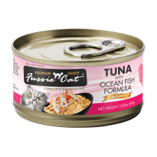 Fussie Cat Tuna with Ocean Fish 極品吞拿魚 + 海魚肉汁主食罐 80g [FUG-BLC]