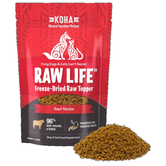 Koha Raw Life 凍乾生頂級牛肉配方 8 oz 袋裝  貓狗食用 [KDFT8BF]