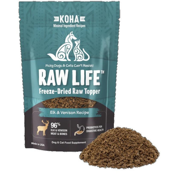 Koha Raw Life 凍乾生頂級麋鹿和鹿肉配方 8 oz 袋裝  貓狗食用 [KDFT8EV]