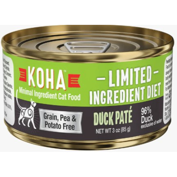 KOHA Limited Ingreduebt Diet 低敏貓罐系列 - 單一蛋白鴨肉主食貓罐 3oz [KC3DU]